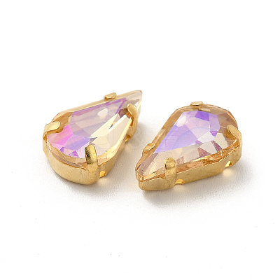 Moonlight Effect Teardrop Sew on Rhinestone GLAA-P055-02A-G05-1