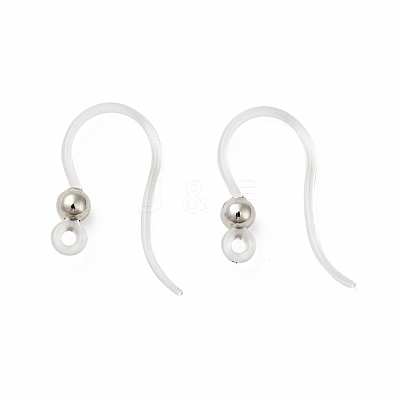 Transparent Resin Earring Hooks RESI-G050-01P-1