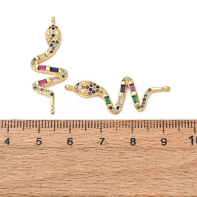 Brass Pave Colorful Cubic Zirconia Connector Charms CU-CBA4579-09G-A-1