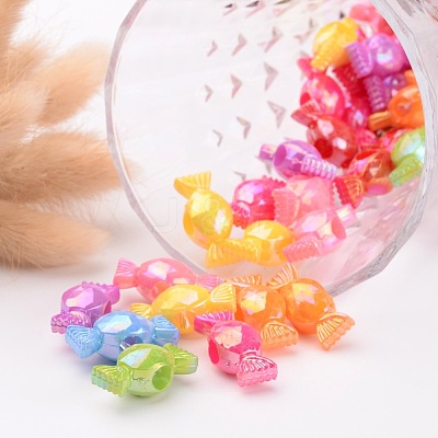 Plating Acrylic Beads X-PPDL021Y-1