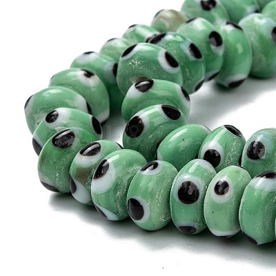 Rondelle Evil Eye Lampwork Bead Strands LAMP-R121-04-1