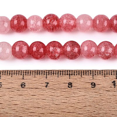 Baking Paint Crackle Glass Beads Strands GLAA-Q106-03A-23-1
