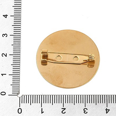 PVD Vacuum Plating 304 Stainless Steel Brooch Cabochon Settings STAS-E547-08L-G-1