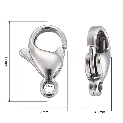 Tarnish Resistant 304 Stainless Steel Lobster Claw Clasps X-STAS-AB11-1