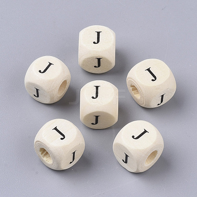 Printed Natural Wood Beads WOOD-T026-001J-1