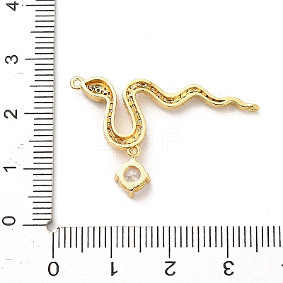 Brass Micro Pave Clear Cubic Zirconia Connector Charms KK-C108-02A-G-1