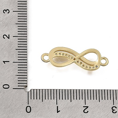 Brass Micro Pave Clear Cubic Zirconia Connector Charms KK-CBAA632-33G-1