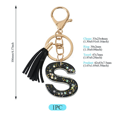 1Pc Resin Letter Keychains KEYC-TADJ0001-09S-1