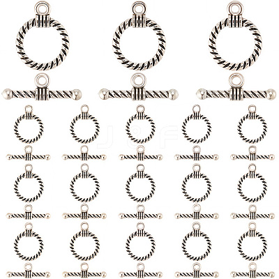 120 Sets Tibetan Style Alloy Toggle Clasps FIND-SP0003-91-1