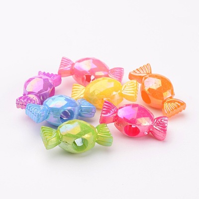Plating Acrylic Beads X-PPDL021Y-1