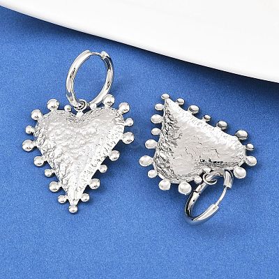 304 Stainless Steel Heart Hoop Earrings EJEW-K268-74P-1