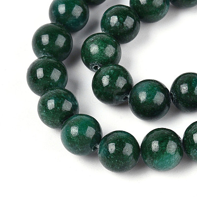 Dyed Natural Mashan Jade Round Beads Strands G-T139-8mm-67F-1