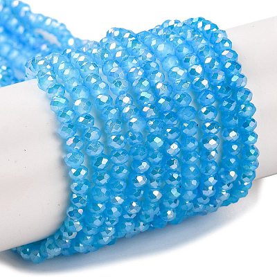 Baking Electroplate Glass Beads Strands X-DGLA-A039-J2MM-B12-1