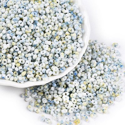 Two Tone Baking Paint Glass Seed Beads SEED-C003-01N-1
