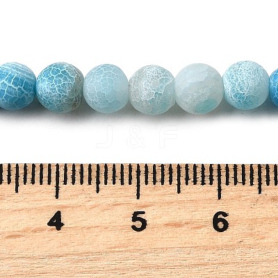 Natural & Dyed Crackle Agate Bead Strands G-T056-6mm-07-1
