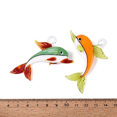 Handmade Lampwork Pendants LA-N048-15-1