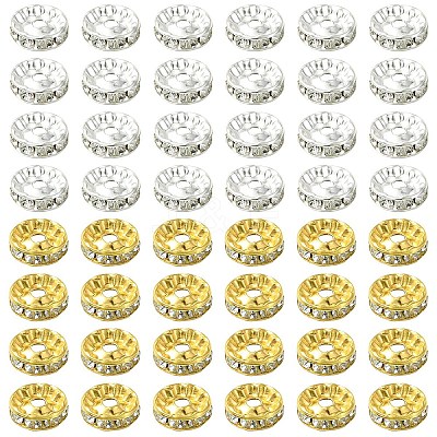 150Pcs 3 Styles Iron Rhinestone Spacer Beads RB-YW0001-13G-1