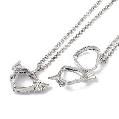 Brass Rhinestone Pendant Necklaces NJEW-G089-16F-P-1