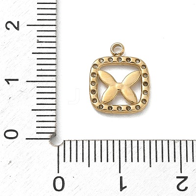 304 Stainless Steel with Crystal Rhinestone Charms RB-CBA8719-01A-G-1
