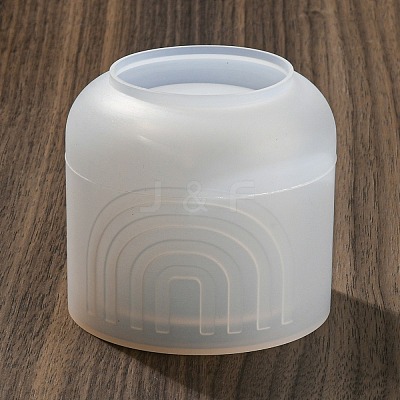 Bohemian Style Arch Pattern Column Shape DIY Candle Cup Silicone Molds DIY-K073-05-1