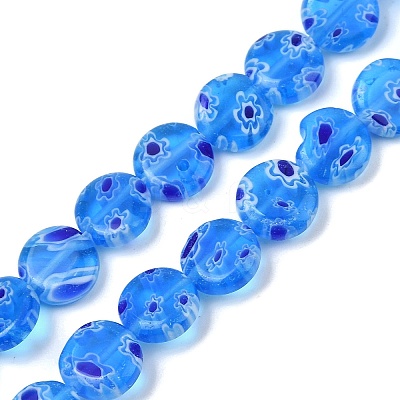Handmade Millefiori Lampwork Beads Strands LAMP-G166-17B-03-1