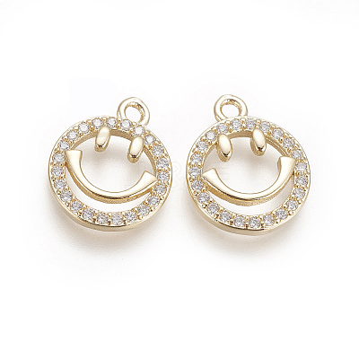 Brass Micro Pave Cubic Zirconia Charms X-ZIRC-F102-16-1
