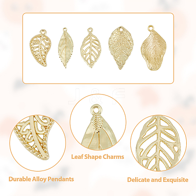50Pcs 5 Styles Rack Plating Alloy Pendants FIND-DC0002-89-1