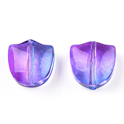 Two Tone Spray Painted Transparent Glass Beads GLAA-T022-26-B02-1