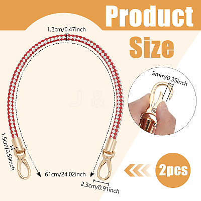 Two Tone Braided Round PU Leather Bag Straps DIY-WH0816-091A-KCG-1