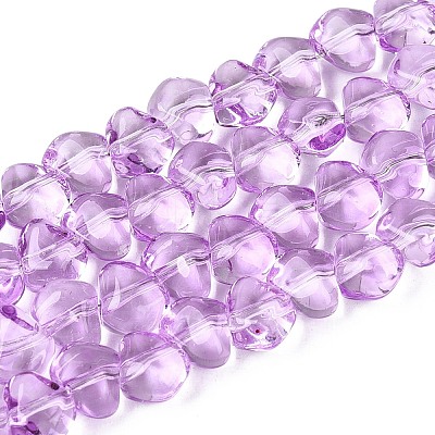 Baking Paint Transparent Glass Beads Strands GLAA-Q109-01A-03-1