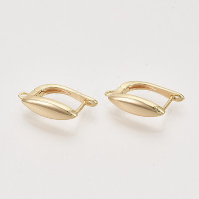 Brass Hoop Earring Findings with Latch Back Closure KK-T048-019G-NF-1