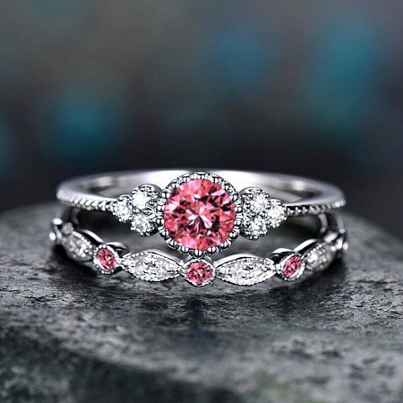 Alloy Micro Pave Cubic Zirconia Finger Rings for Women FS-WG2E042-05-1
