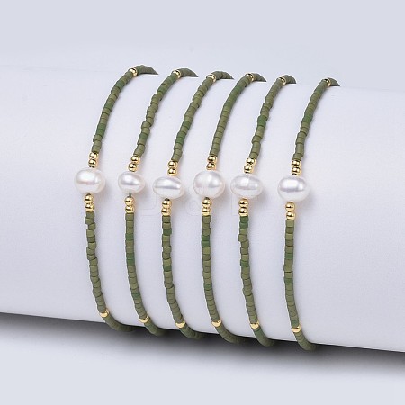Adjustable Nylon Cord Braided Bead Bracelets X-BJEW-P256-B26-1
