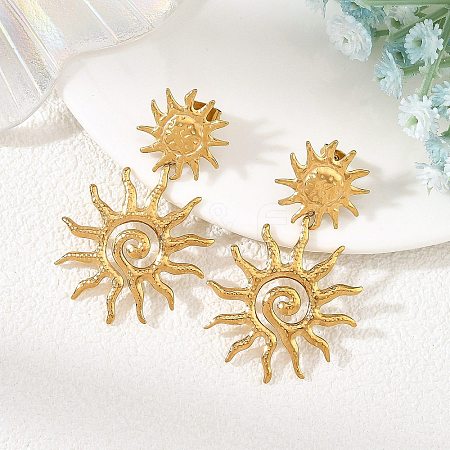 304 Stainless Steel Stud Dangle Earrings for Women EJEW-JE07475-01-1