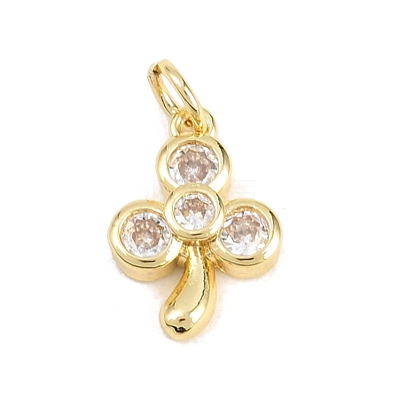 Brass Micro Pave Clear Cubic Zirconia Pendants LS-KK-H273-38G-02-1