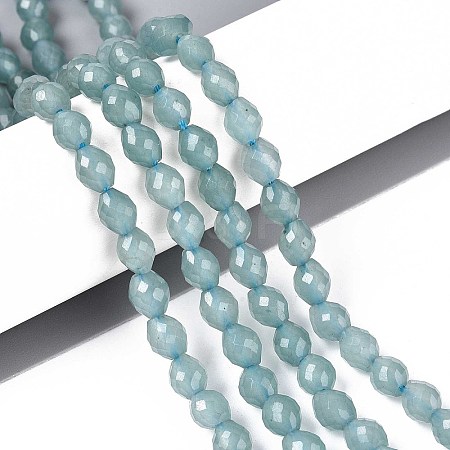 Natural Dyed White Jade Beads Strands G-T142-89B-1
