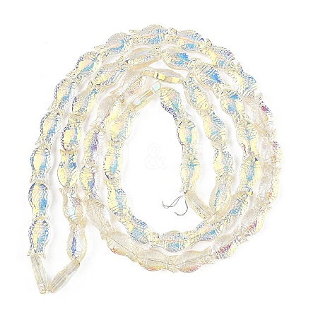 1 Strand Transparency Electroplate Glass Beads Strands GLAA-YW0004-90H-1