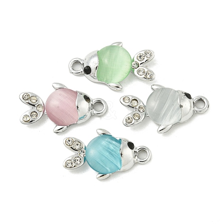 UV Plating Alloy Rhinestone Pendants FIND-M033-16P-1