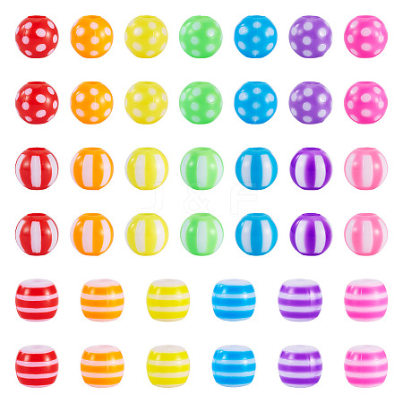 204Pcs 3 Styles Opaque Acrylic Beads OACR-TA0004-36-1