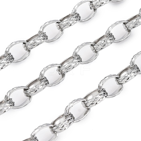 304 Stainless Steel Textured Rolo Chains STAS-P386-08P-1