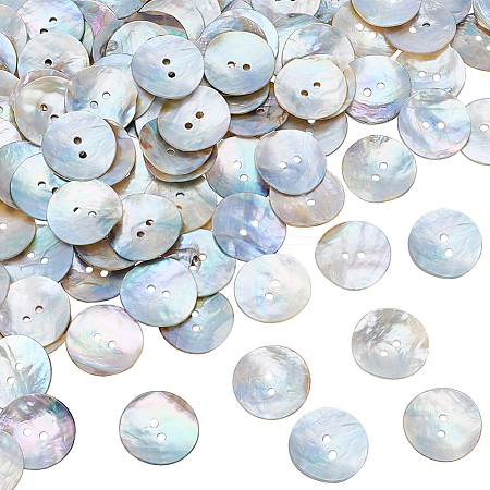100Pcs Natural Shell Buttons BUTT-PH0001-72-1