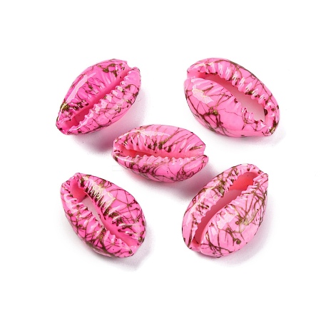 Spray Painted & Drawbench Cowrie Shell Beads SSHEL-M023-03E-1