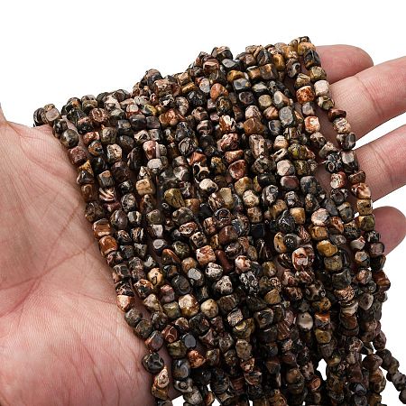 Natural Leopard Skin Jasper Beads Strands G-I389-A09-1
