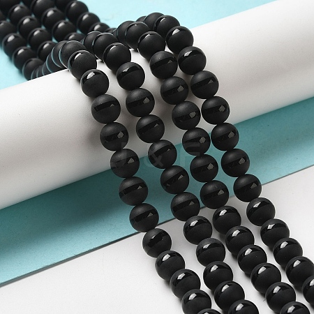 Dyed Natural Agate Round Bead Strands G-J271-10-8mm-1