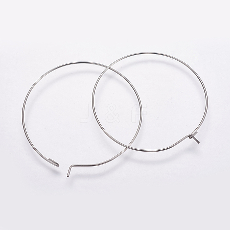 316 Surgical Stainless Steel Hoop Earrings Findings STAS-K146-039-40mm-0.8-1