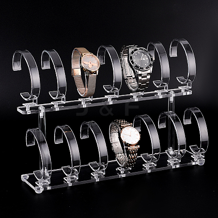 2 Tiers Acrylic Watch Display Stands ODIS-WH0026-34-1