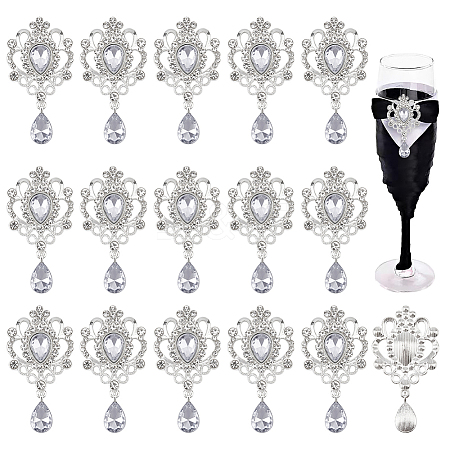 16Pcs Alloy Rhinestone Cabochons FIND-FG0005-55B-1