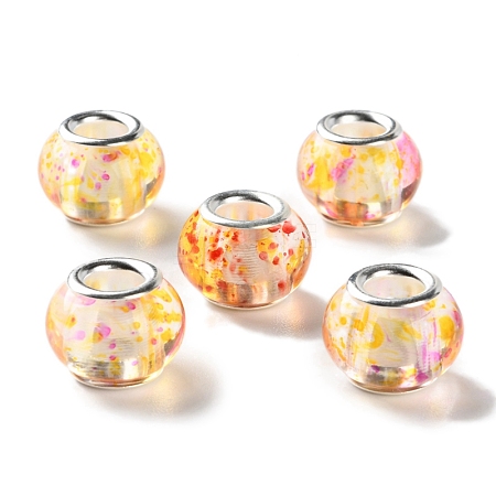 High Transparent Two-Color Copper Buckle Acrylic European Beads OACR-M024-05P-05-1