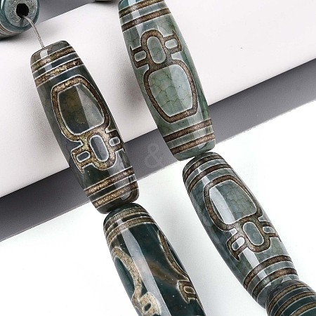 Tibetan Style dZi Agate Beads Strands G-N357-03A-02-1