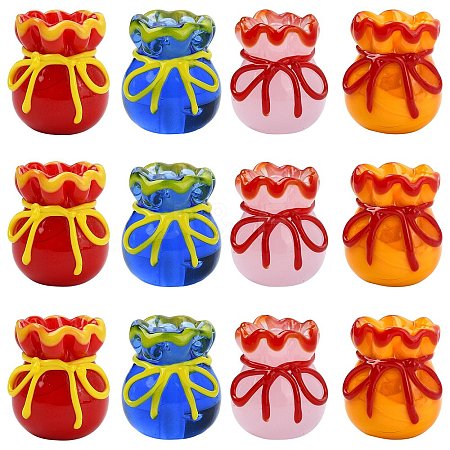 12Pcs 4 Colors Imitation Jade Glass Beads GLAA-CJ0002-97-1